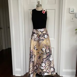 Theia High Low Gown Sleeveless Bird Cherry Blossom 4 6